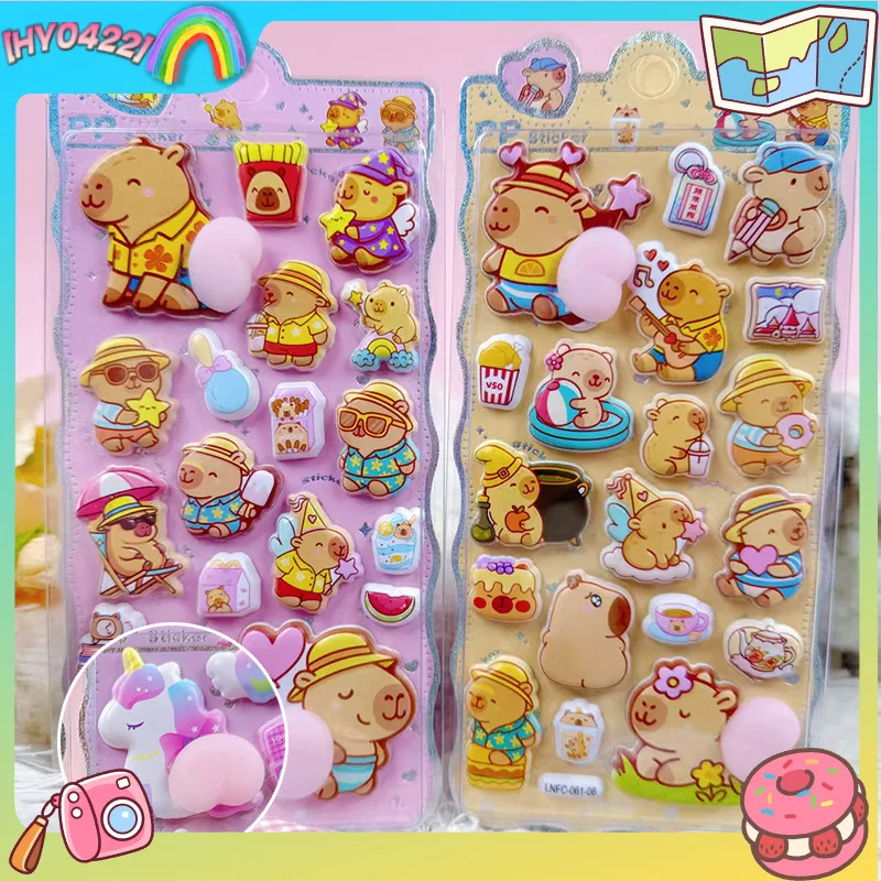 

3d мягкая капибара слоеная наклейка милые животные желейная наклейка для девочек детский декор для телефона украшение для скрапбукинга вечерние пользу