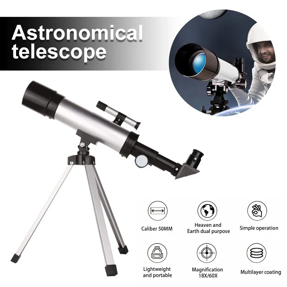 

Professional Astronomical Telescope with Foldable Tripod Powerful Binoculars Night Vision Space Monocular for Star Observation