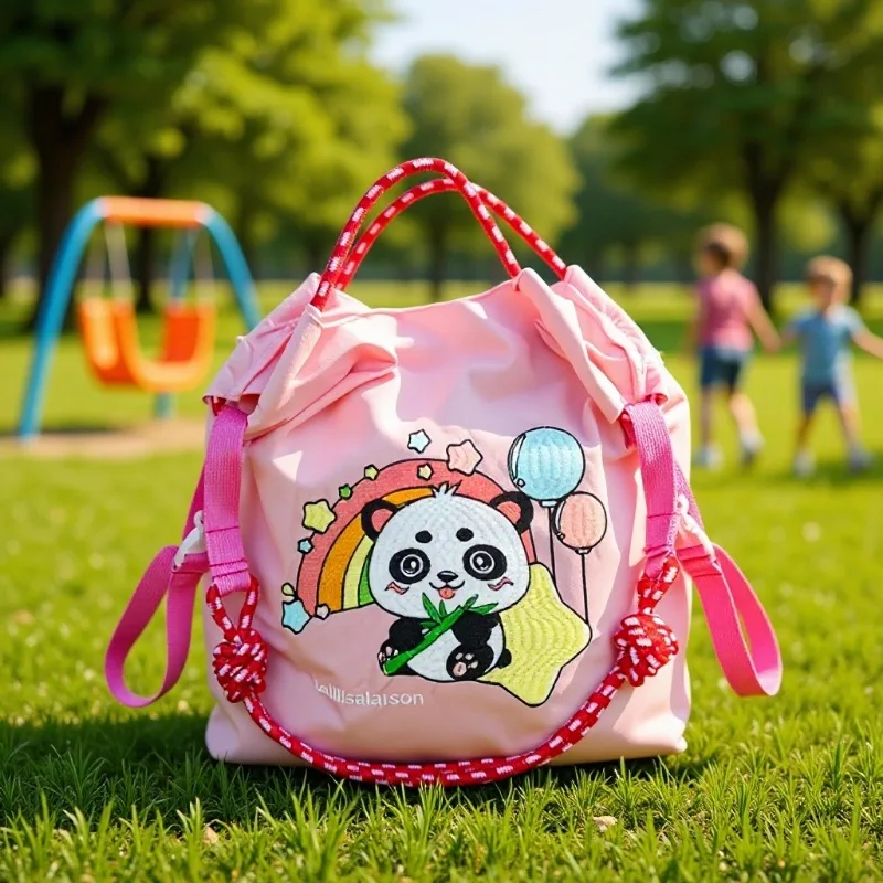 

Холщовая сумка Kawaii с мячом и цепочкой, сумка-тоут с вышивкой, сумка через плечо, женские дорожные сумки для покупок, подарок на день рождения для девочек, игрушка