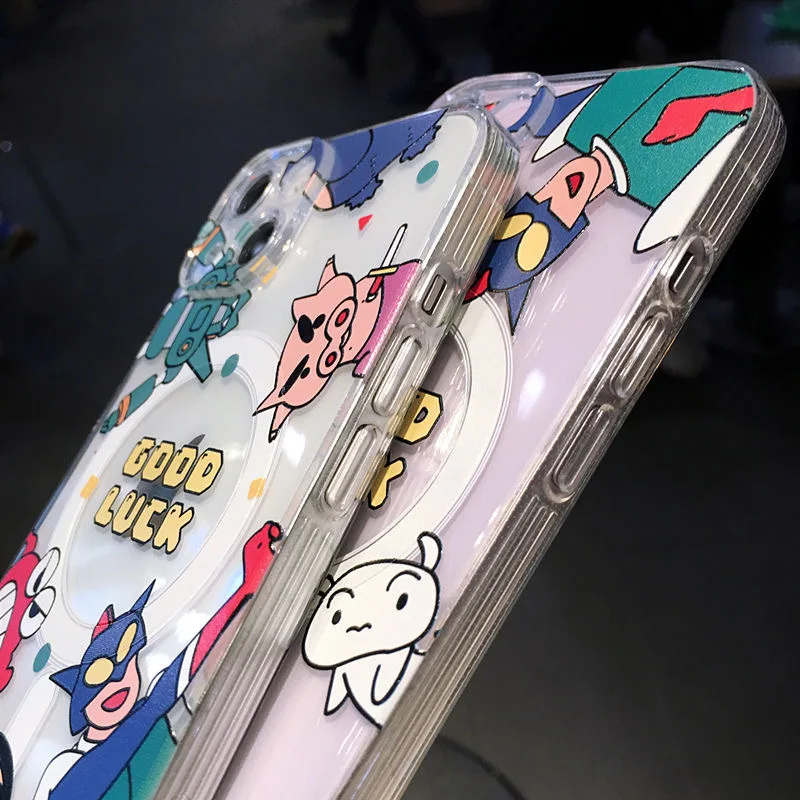 Anime Crayons Shin-chans Magsafe Magnetic Phone Case for Samsung Galaxy S24 S23 S22 S21 S20 FE Plus Ultra 5G Soft Clear Tpu image 6