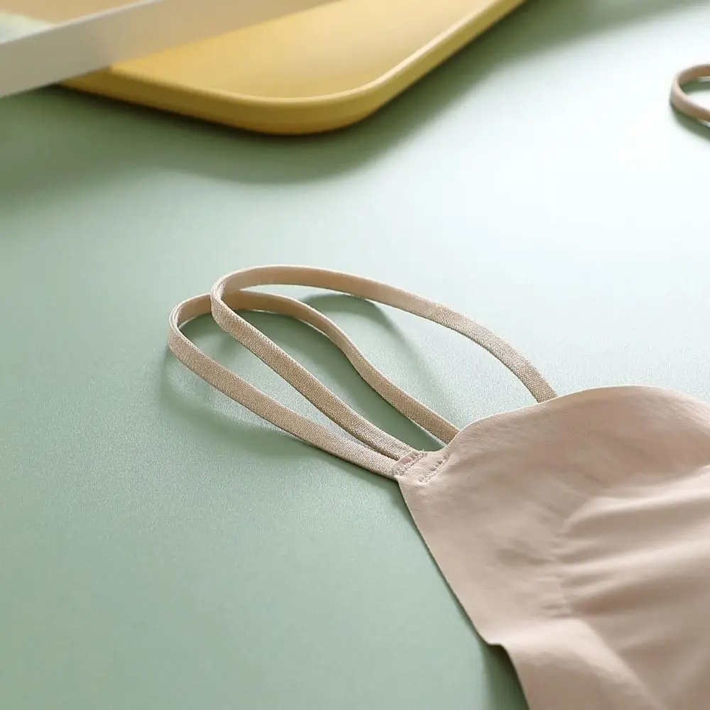 

Сетчатый тонкий кружевной бесшовный камзол без рукавов, облегающий кружевной укороченный топ, майка из ледяного шелка, жилет на подтяжках с подушечками, весна-лето