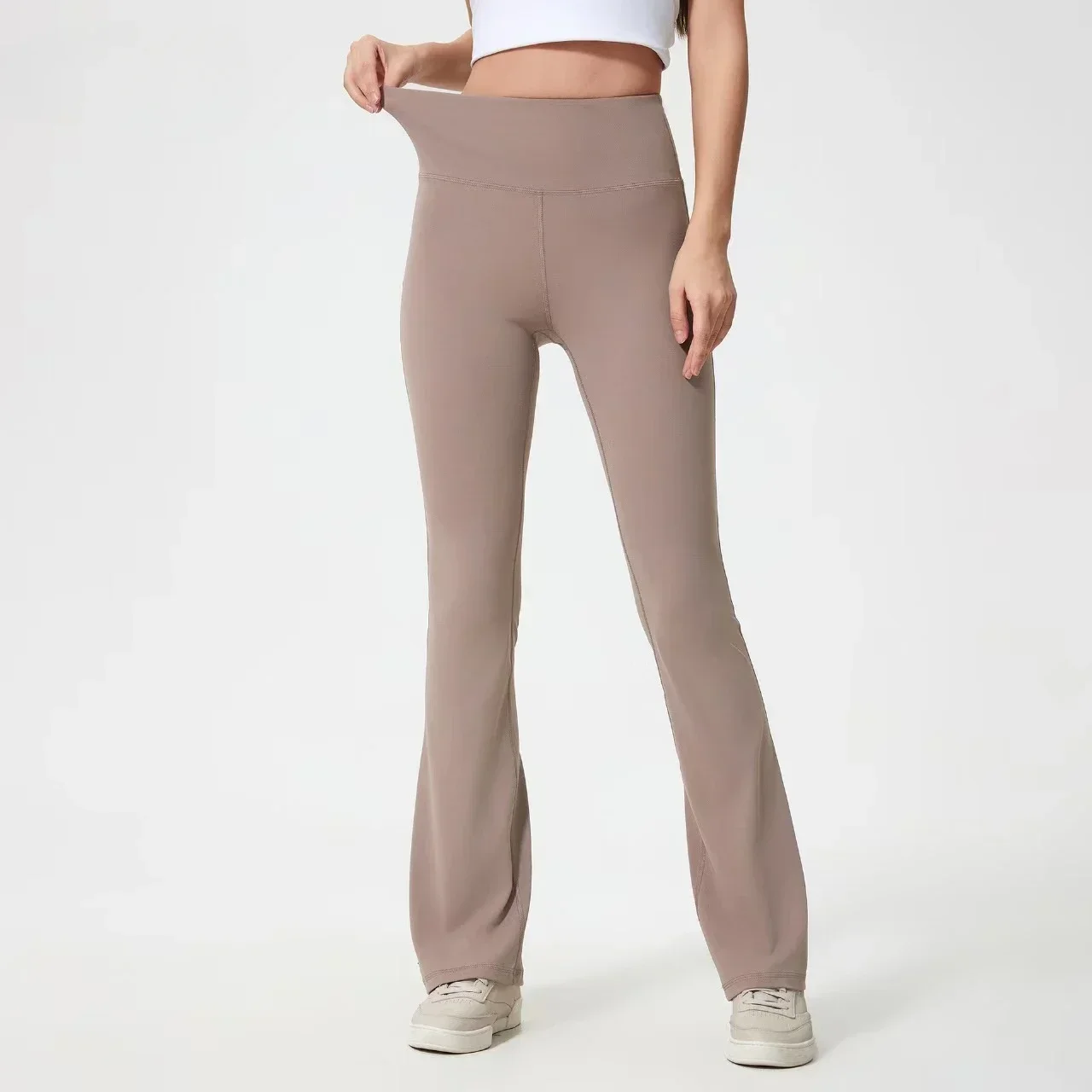

Lemon Groove Women High Waist Elasticity Flared Pants Running Sports Fitness Yoga Leggings Slim Was Thin Tight Wide Legs Pants