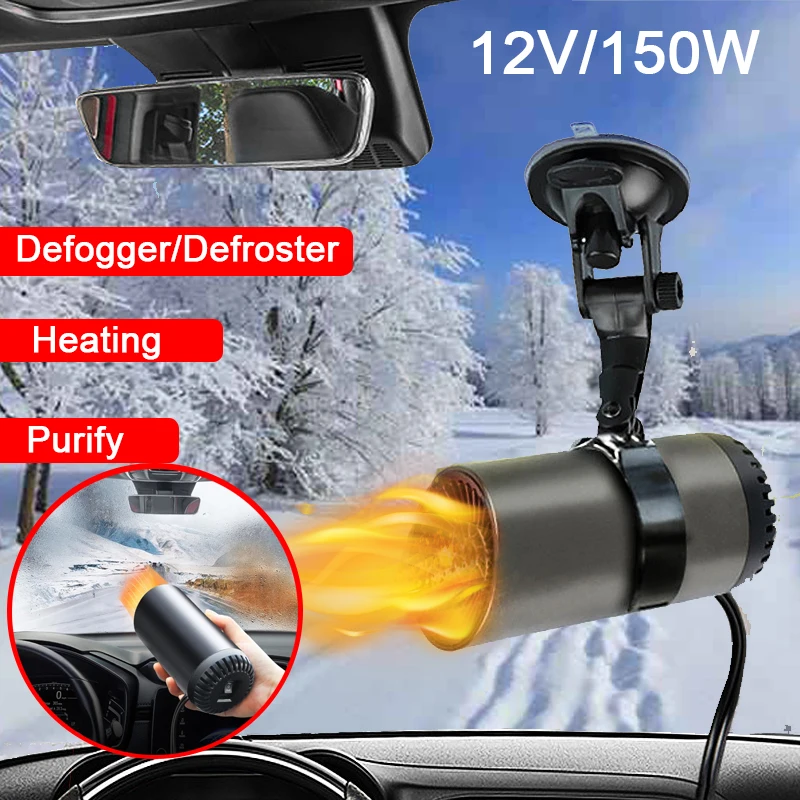 12v Car Interor Heating Fan Warm Machine Windscreen Defogger Defroster Heater Air Purify Machine Auto Accessories