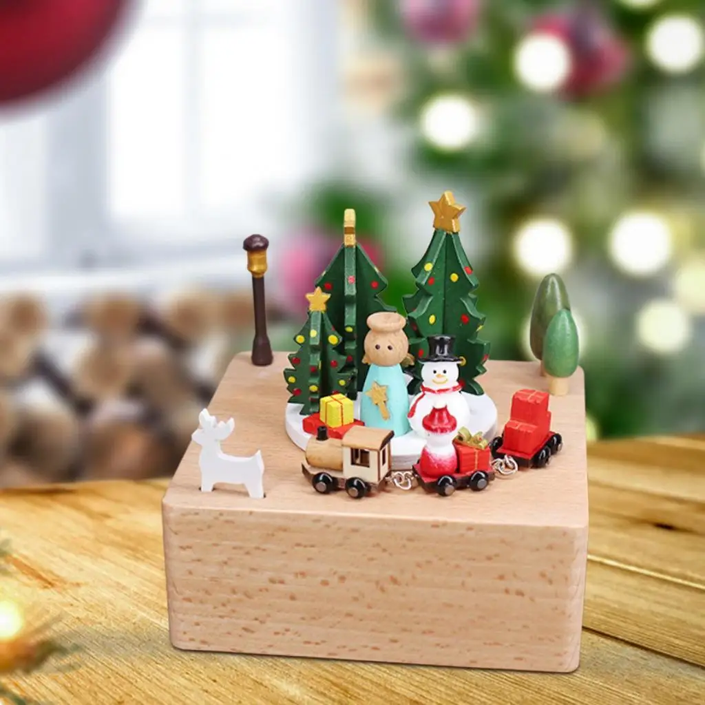 صندوق الموسيقى الميكانيكي لعيد الميلاد تحت عنوان زخرفة إبداعية دوارة يختتم الموسيقية