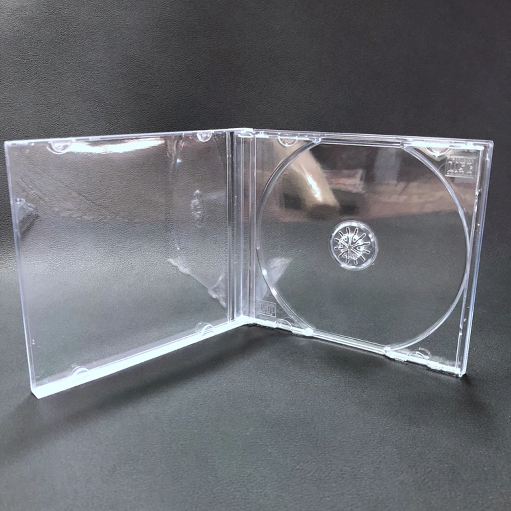Boîtier de disque transparent en plastique pour CD et DVD, 1 pièce, boîte de rangement épaissie