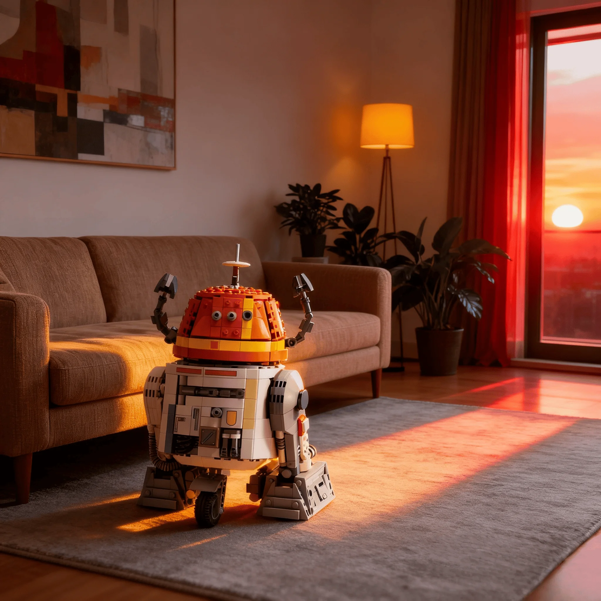 

Новый конструктор MOC из 1039 деталей для домашнего декора, робот C1 2026 года, развивающая игрушка-головоломка для детей, креативный подарок