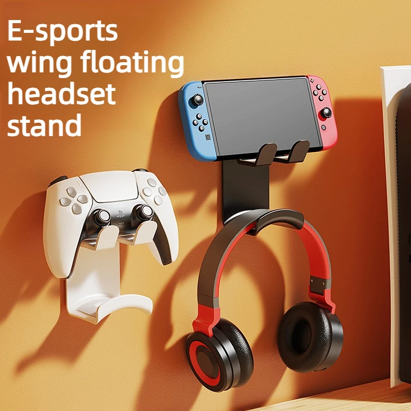 Headset Stand Wall Mount Desktop Dual‑use Game Controller Holder For PS5 PS4 Gaming Headphone Keyboard Universal Storage Bracket view 3
