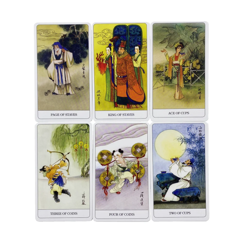 Cartas de Tarot Chinas, un Mazo de 78 Cartas, Oráculo en Inglés, Edición de Adivinación, Juego de Mesa