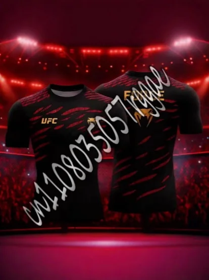 

Мужская тренировочная футболка UFC с 3D принтом, летняя с короткими рукавами, повседневный и удобный спортивный топ, бокс, тренажерный зал MMA, уличная мода
