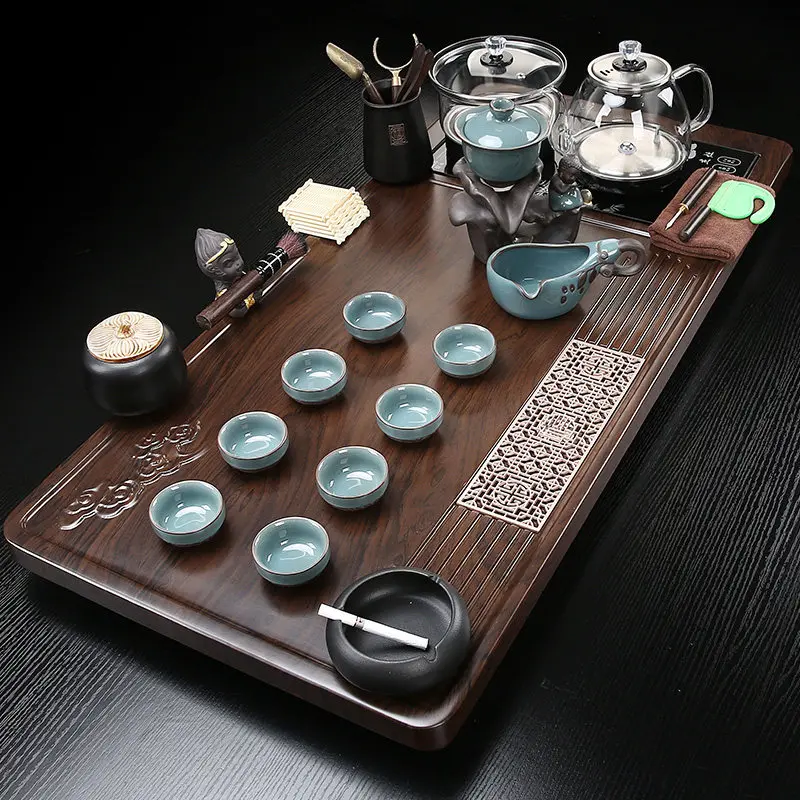 Pot Ceramic Tea Tray Wooden Serving Luxury Accessories Table Ceremony Office Tea Tray Desk Nordic Bandejas Home Decorationgs 4