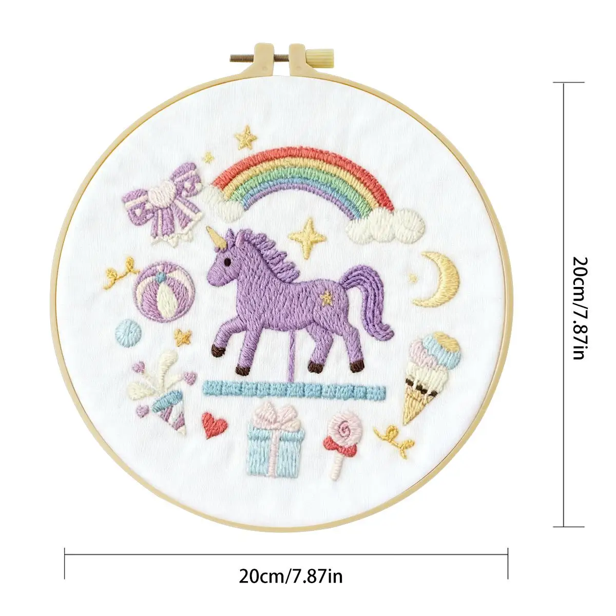 1 Stück 20X20CM/15X15CM 7,87/6,3 Zoll Tier - Pferd Stickerei Starter-Kit DIY-Kit DIY-Stickerei-Set Handarbeiten Malerei – Detail 3
