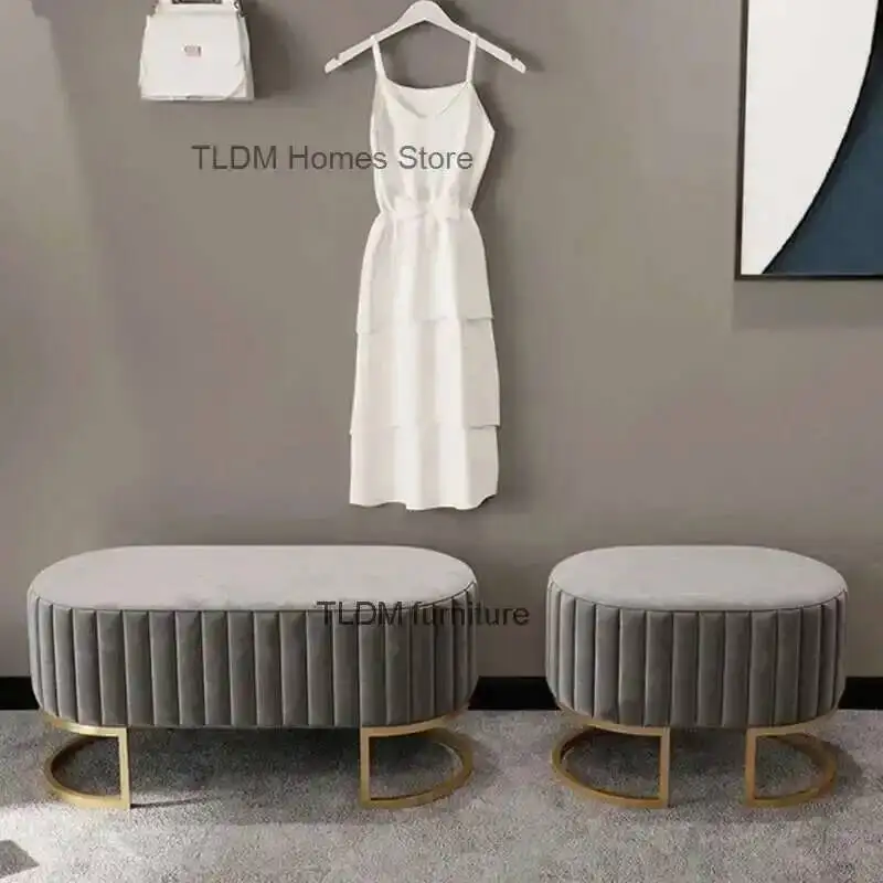 Nordic Hallway Porch Leisure Ottomans Bench Minimalist Apartment Shoe Changing Stools Balcony Cafe Viila Casual Vanity Stool L