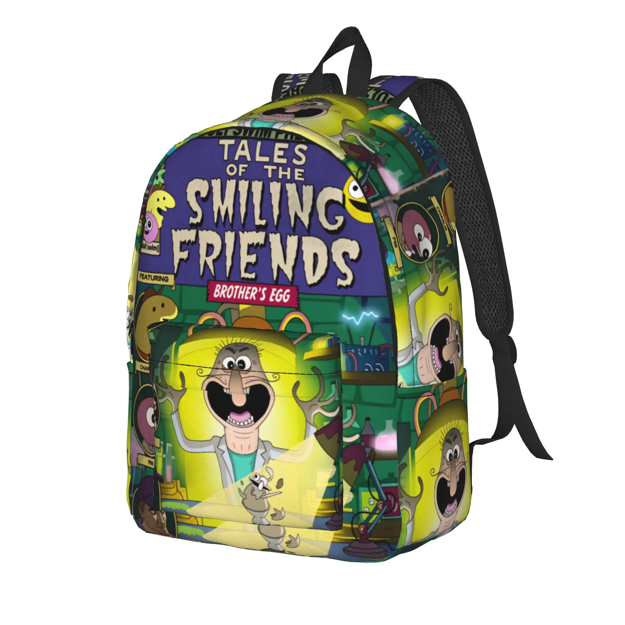 Smiling Friends Pim And Charlie Backpack  Travel Backpacks Unisex Style High School Bags Colorful Lightweight Rucksack