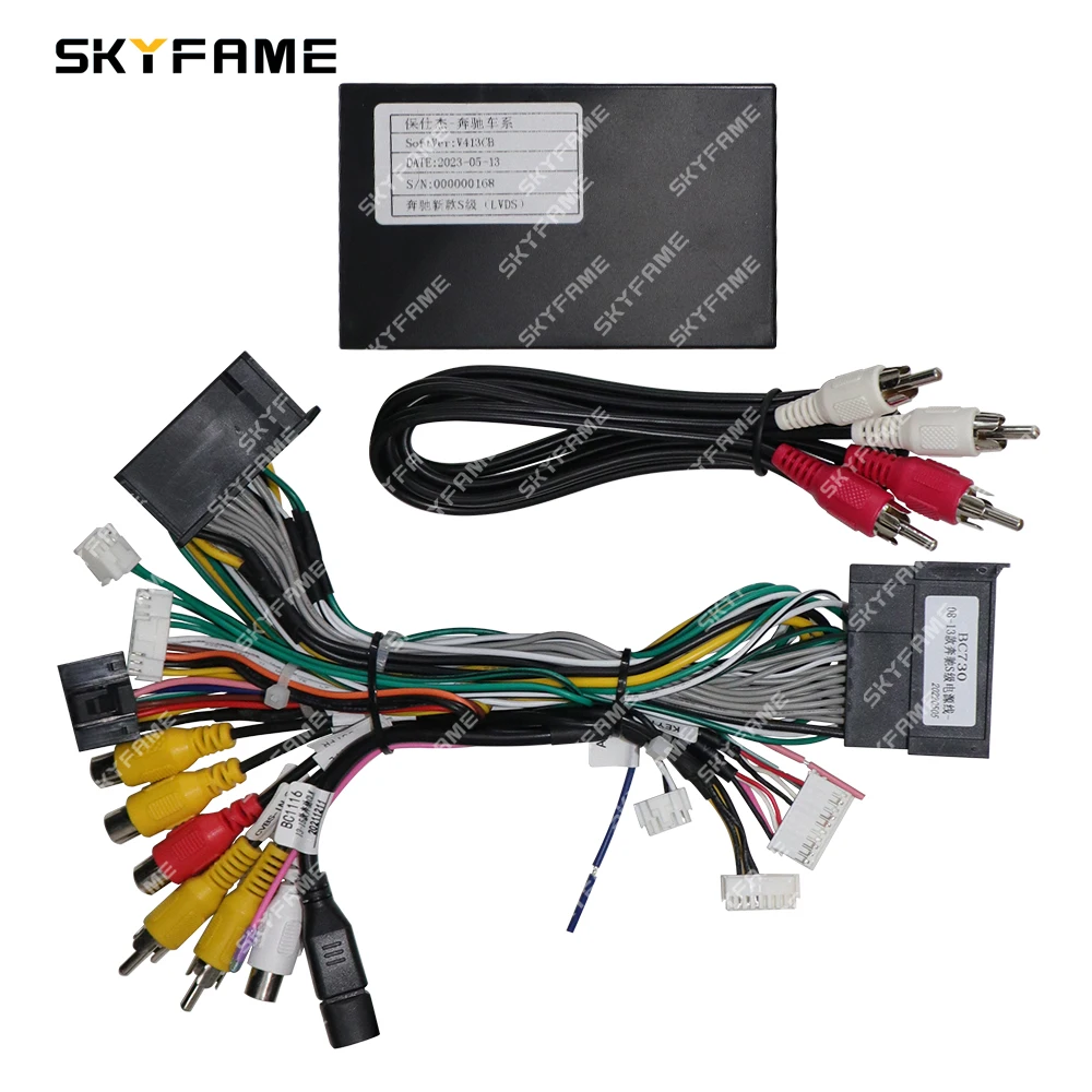 محول الأسلاك تسخير 16pin للسيارات من skyhair فك ترميز صندوق في Canbus لبنز فئة S W221 كابل طاقة راديو يعمل بنظام الأندرويد