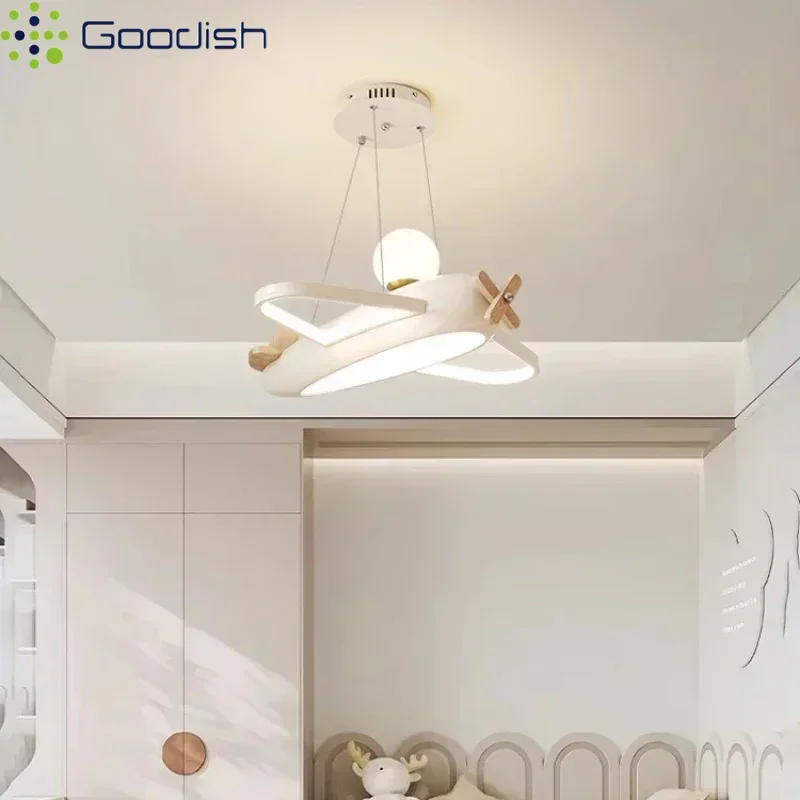 Modern Minimalist Nordic LED Pendant Light Cute Cartoon Airplane Design Art Creative Chandelier for Home Restaurant Decoration