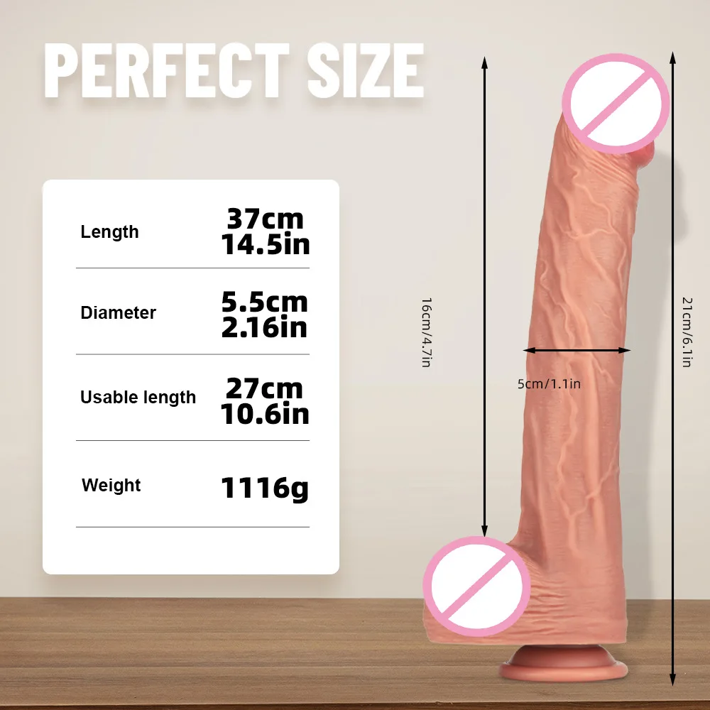 HOWOSEX Huge Dildo 14.17Inch XXL Realistic Penis Soft Sexy Female Masturbato Double-layer Silicone Suction Cup Dildos for Women