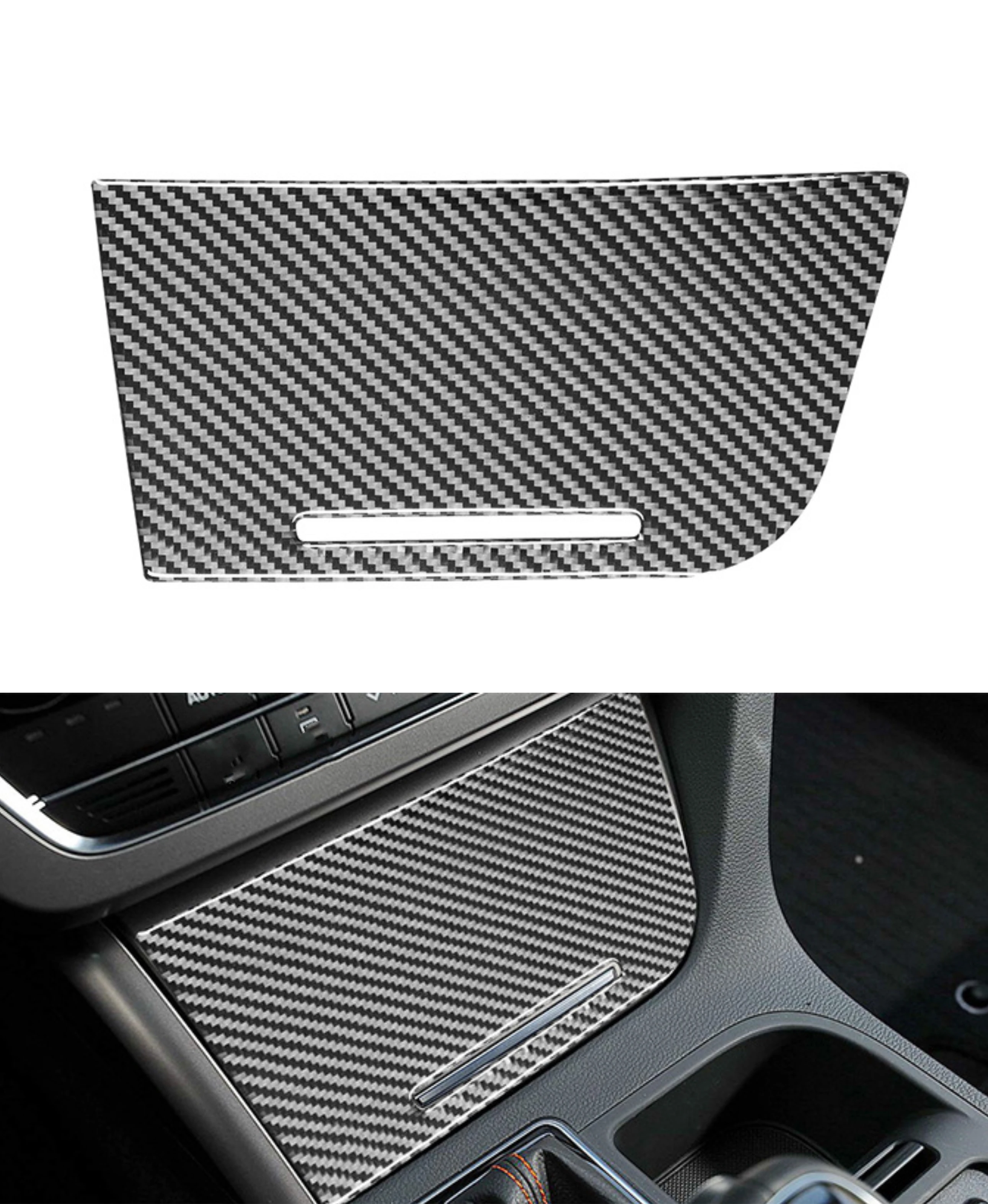 

For Hyundai Sonata Central Control Storage Box Panel Trim Carbon Fiber 2015 2016 2017 2018 2019