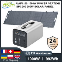 100W 992WH Portable Solar Generator 310000mAh Power Station Lifepo4 Battery Capacity 1200W ETFE Solar Panel Emergency RV Outdoor