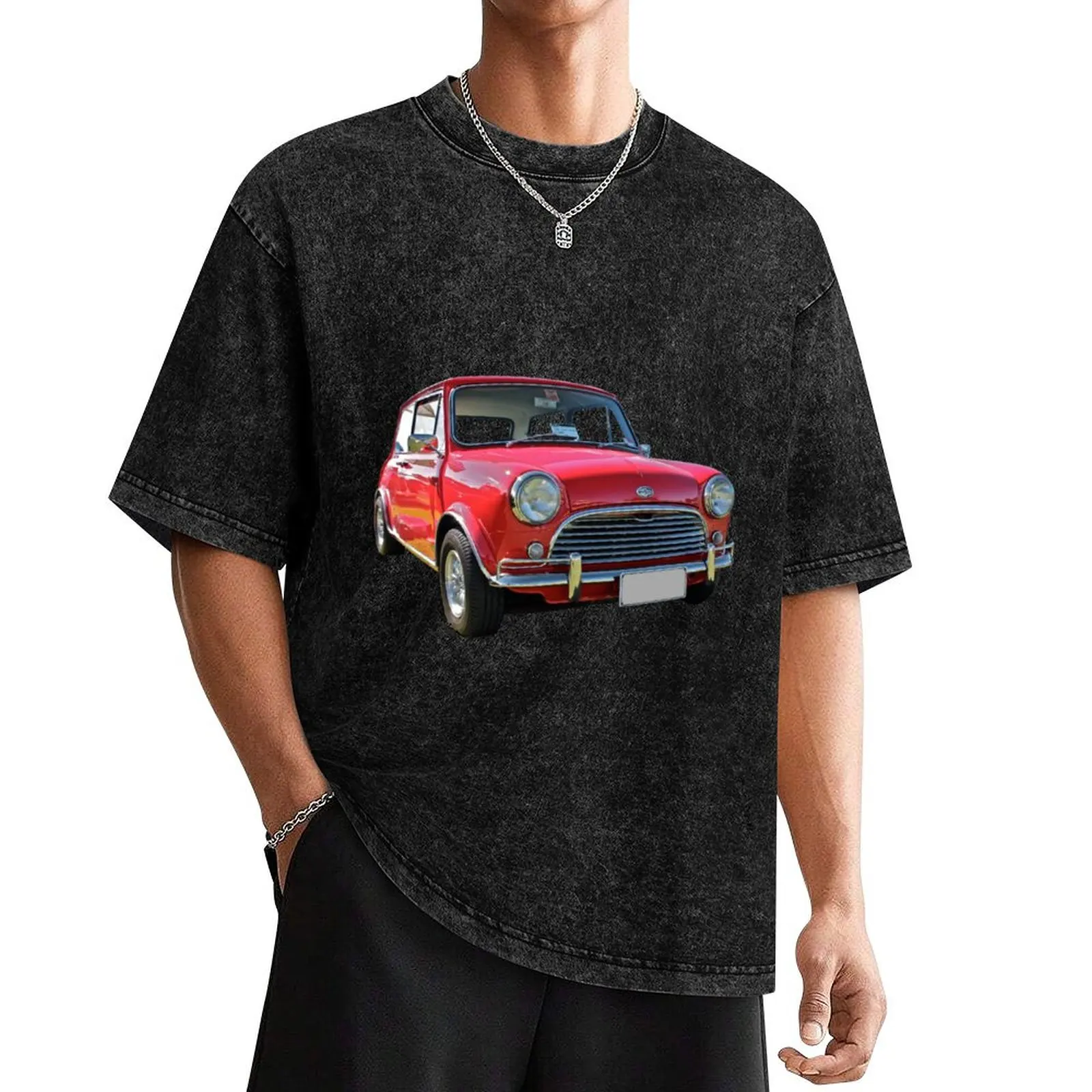 Red Morris Mini Cooper S T-Shirt oversized graphic tee tees vintage t shirt men