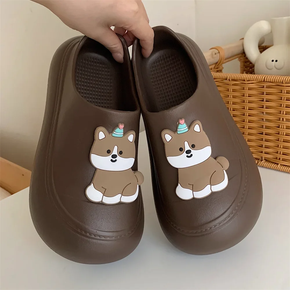 

Summer men's and women's fun birthday cap puppy outside EVA soft bottom slippers fashion Mueller shoes