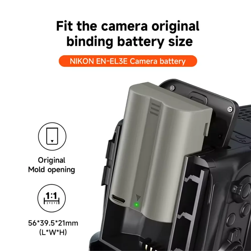 Akumulator 2600mAh EN-EL3E EN EL3e EN EL3E do aparatu Nikon D30 D50 D70 D70s D80 D90 D100 D200 D300 D300S D700 D800 — zdjęcie produktu 5