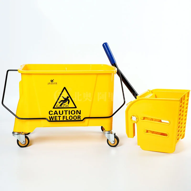 32L Heavy-Duty Squeeze Mop Bucket Hands-Free Self-Cleaning Floor Cleaning System Home & Commercial Mop Bucket with Thickened