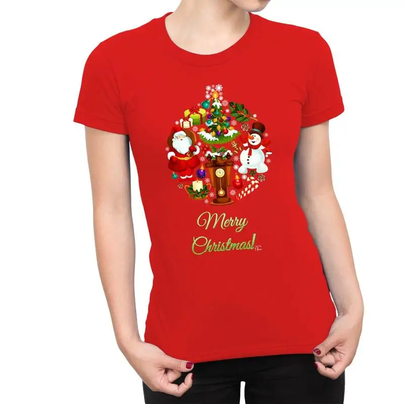 1T تي شيرت نسائي عيد ميلاد سعيد الحلي مصنوع من المفضلة #1