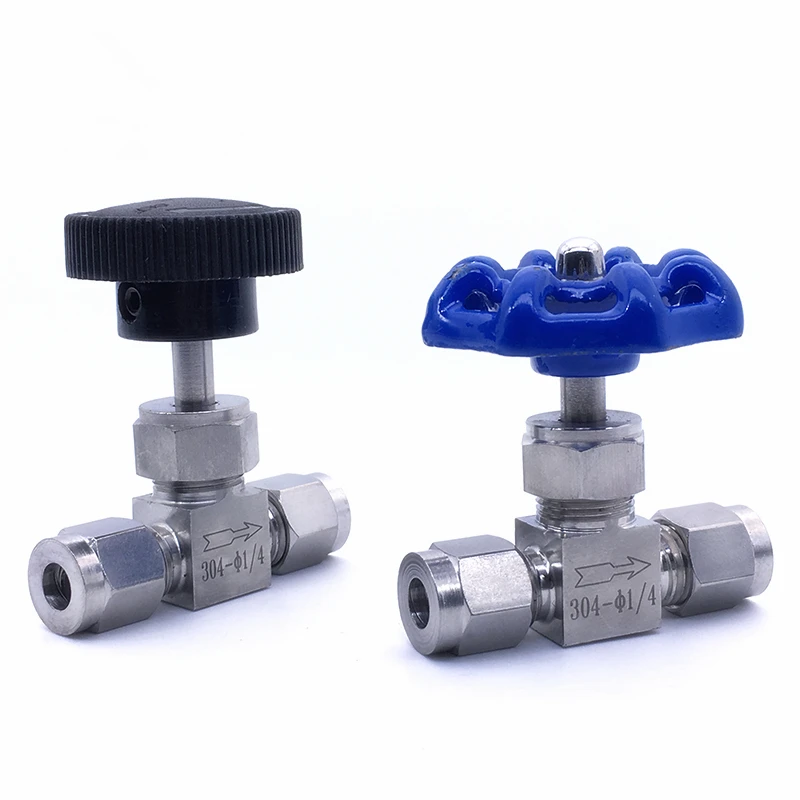 Needle valve Free ship Adjustable 4 6 8 10 12mm 1/8 1/4 3/8 1/2 inch hard tube SS304 Flow Control crane straight needle valve