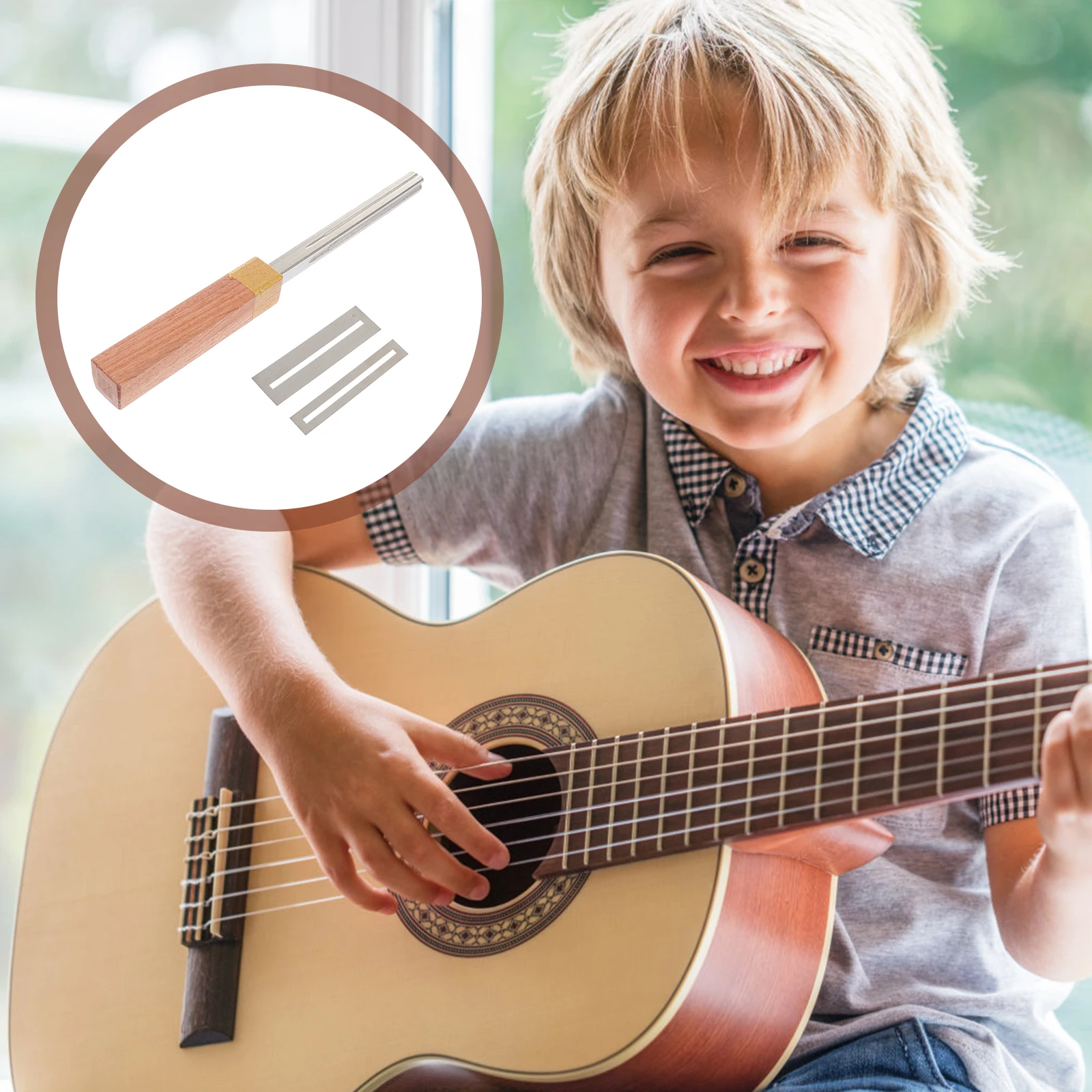 

1 Set Guitar Fret File Steel Verge Cutting Tool Guitar Repair Wood Handle Acoustic Electric Bass Ukulele Luthier Tool Fret Wire