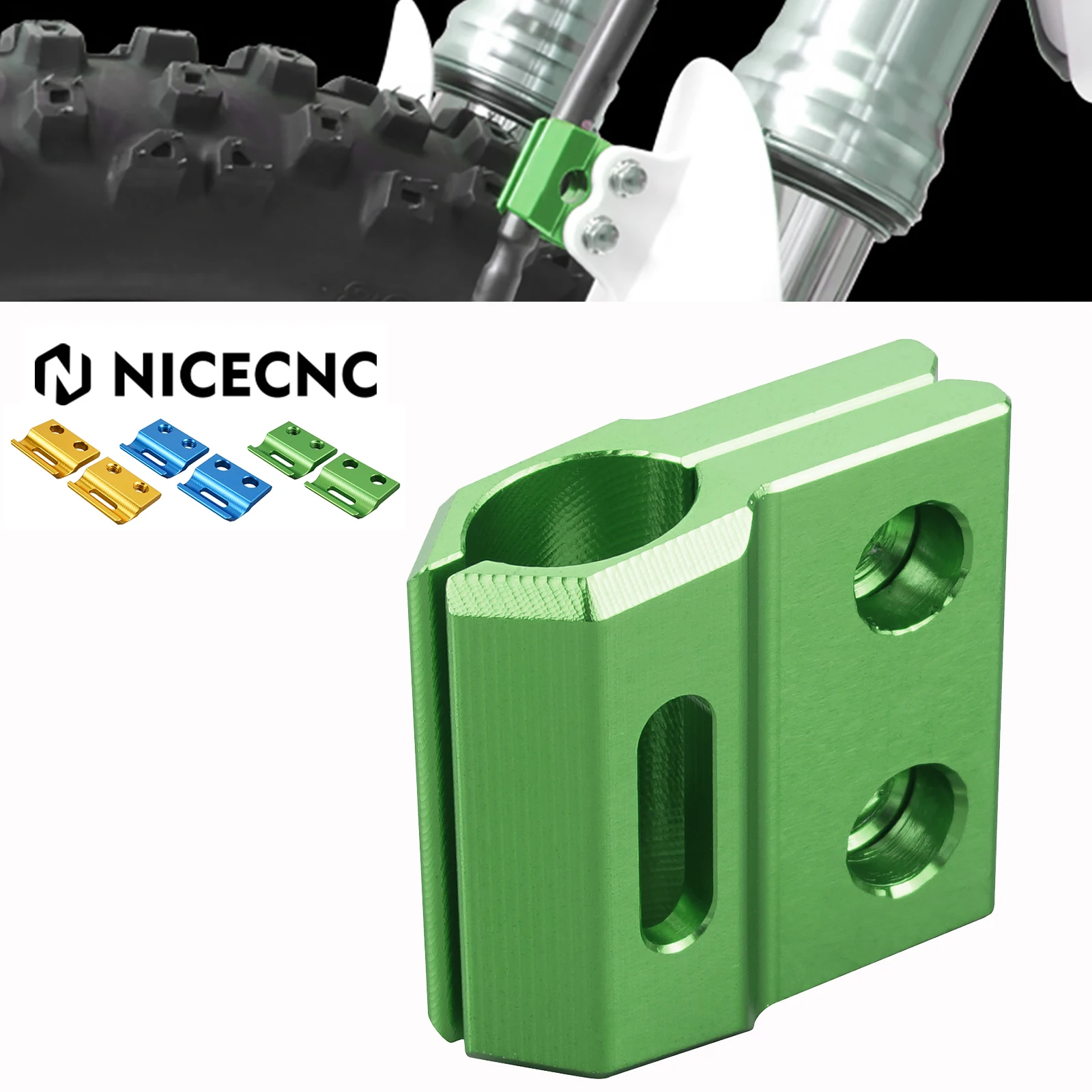 

NICECNC Front Brake Line Clamp For Kawasaki KX 65 80 85 100 125 250 250F 250 450F 450 450X 250X KLX 150BF Hose Cable Holder