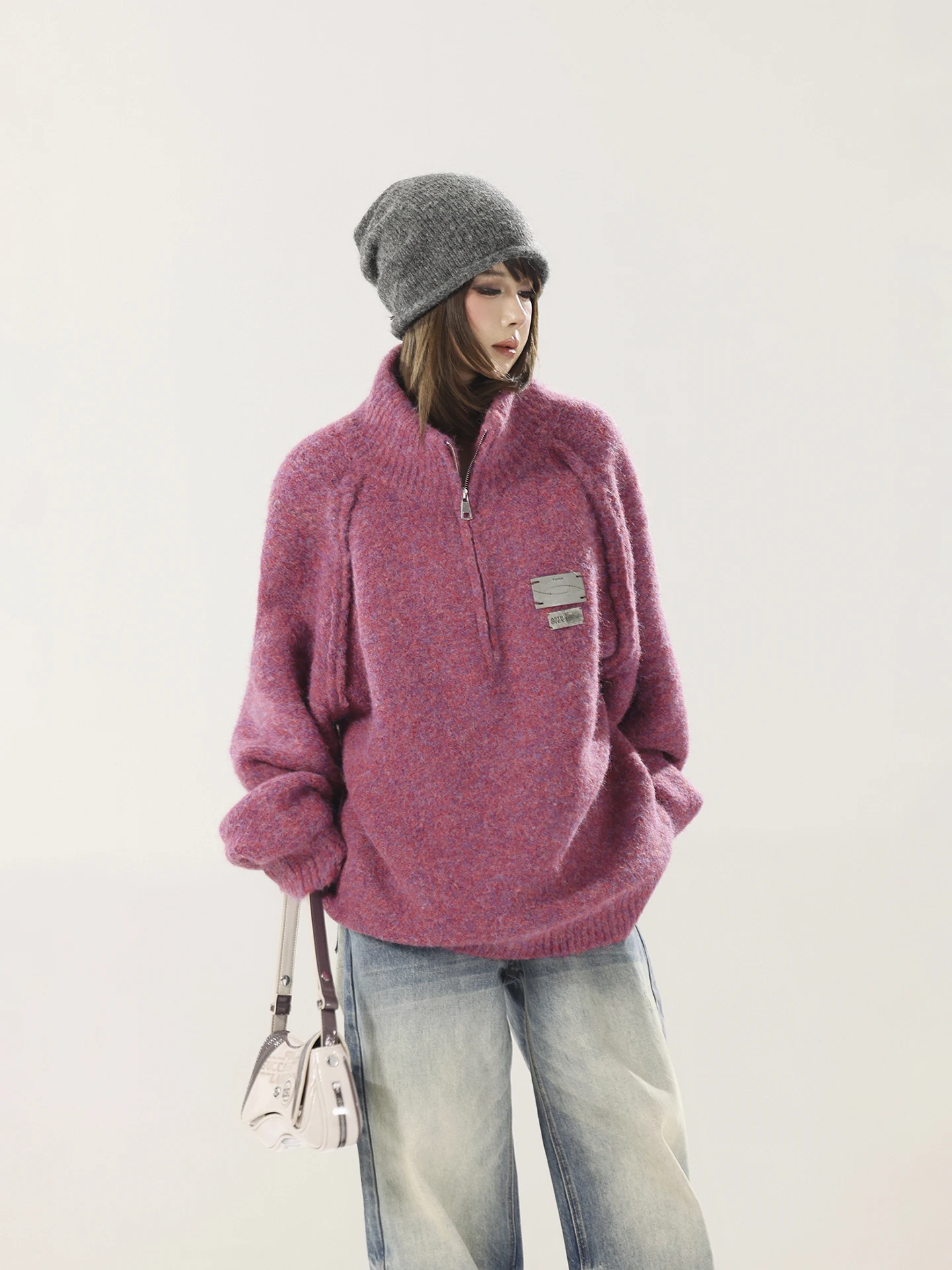 

Женский шерстяной свитер MEYSIKIM с воротником-стойкой, эластичный, свободного кроя, с длинными рукавами, теплый, осенне-зимний, вязаный, повседневный, для ношения как под одеждой, так и как верхняя одежда