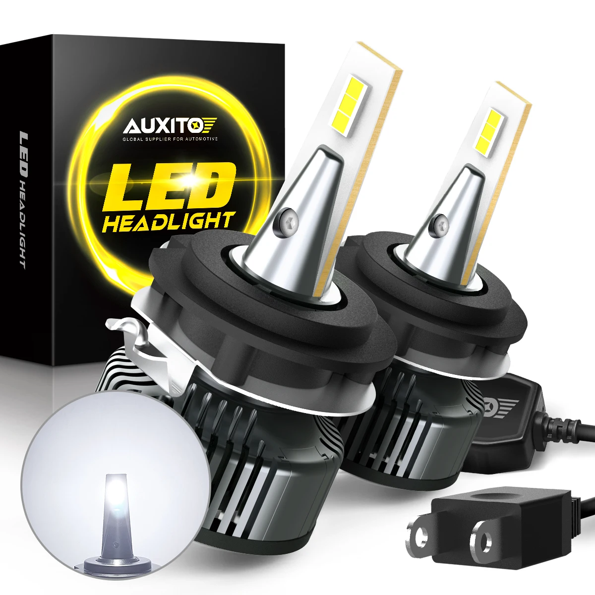 AUXITO 2Pcs H7 LED Headlight With G2 Retainer Adaptor Bracket For VW BMW Audi Ford Mercedes Benz Auto Lamp 16000LM 6500K White