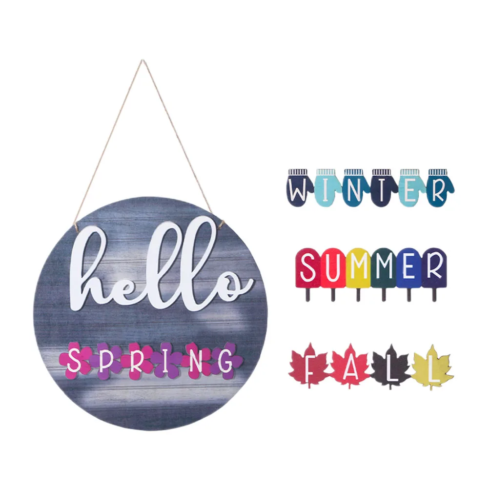 

Wooden Door Decor Sign Sturdy Smooth Surface No Burrs Easy Install Wall Hanging nament Home Decoration DIY Craft