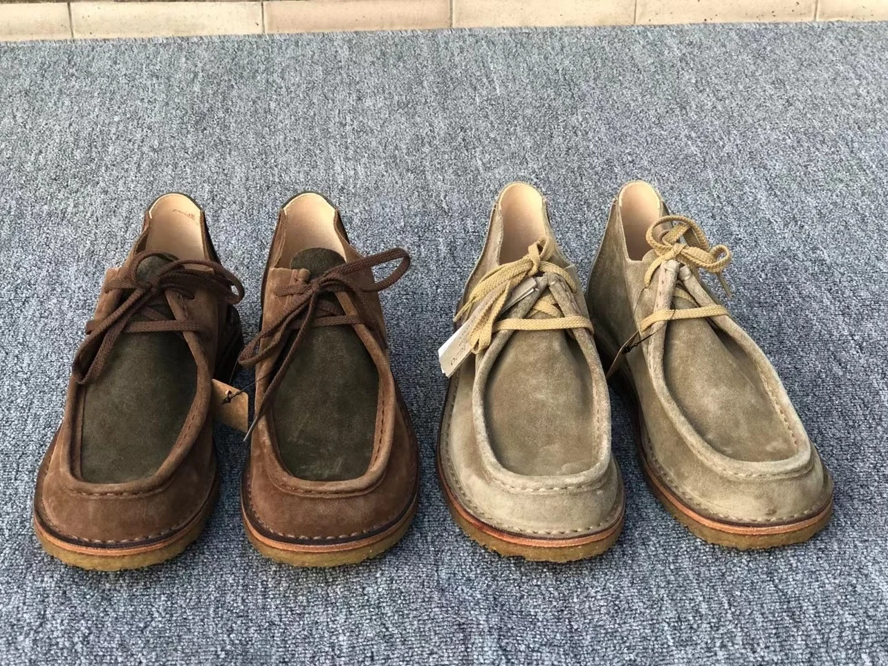 

Visvimlaoliu Men's Casual Desert ort Boots Vintage Turned Leather Flat Heel round Toe Rubber Bot Pure Color Spring Autumn