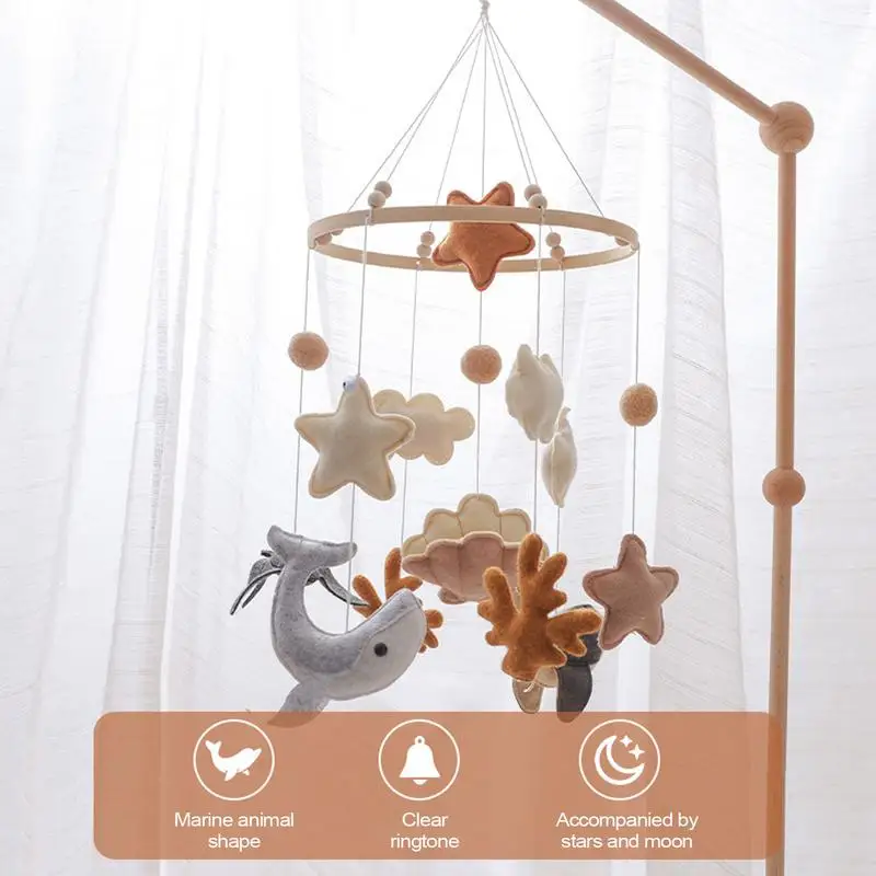 Mobile per bambini per culla Feltro Mobile per bambini Giocattoli per cartoni animati Appendibile Decorazione di animali marini per culla Nursery Bed Bell Ragazzi Ragazze