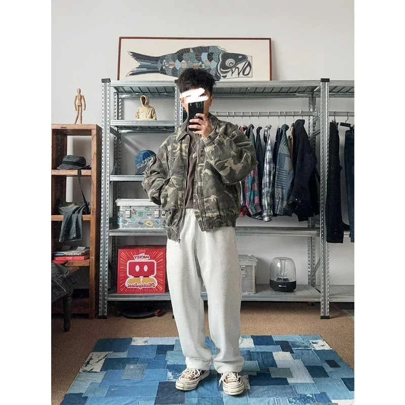 Wash Make Old Cotton Clothes Loose and Casual Street Style Autumn Winter Parka Jackets Men's Women's Fashion