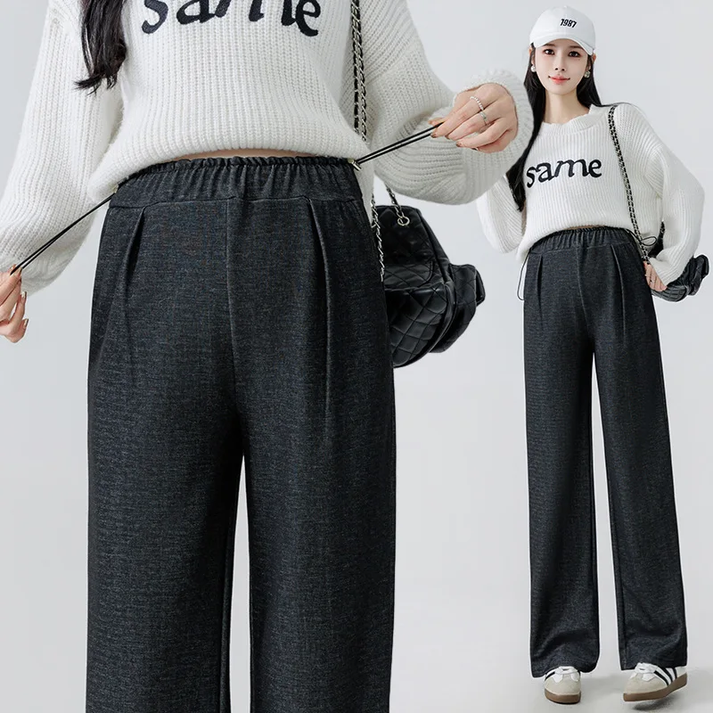 maternity-pants-autumn-new-arrival-casual-loose-slim-fit-straight-wide-leg-pants-hip-covering-drawstring-adjustable-waist-design