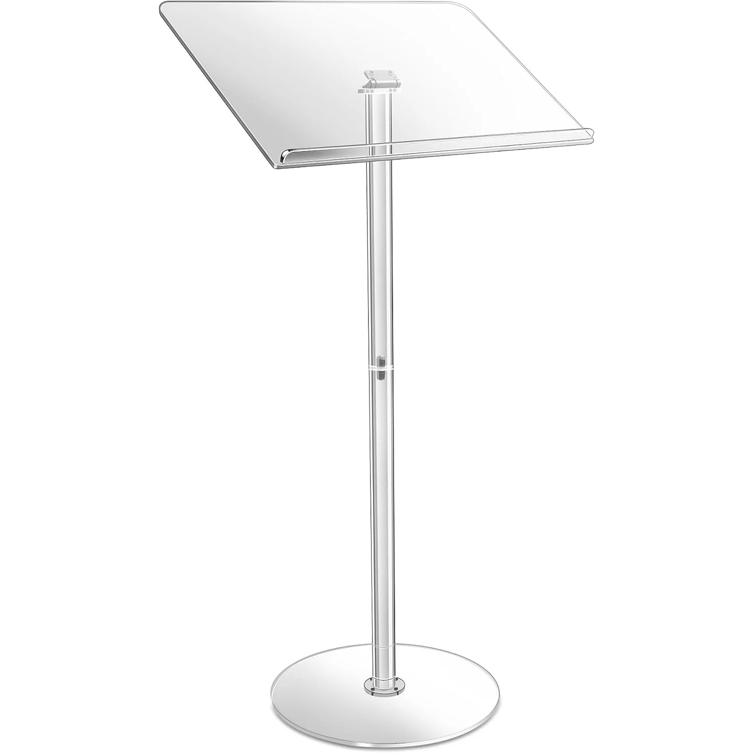 Portable Adjustable Conference Podium Modern Church Pulpit Acrylic Podium Stand For Weddings, Classroom, Concert,Speeches