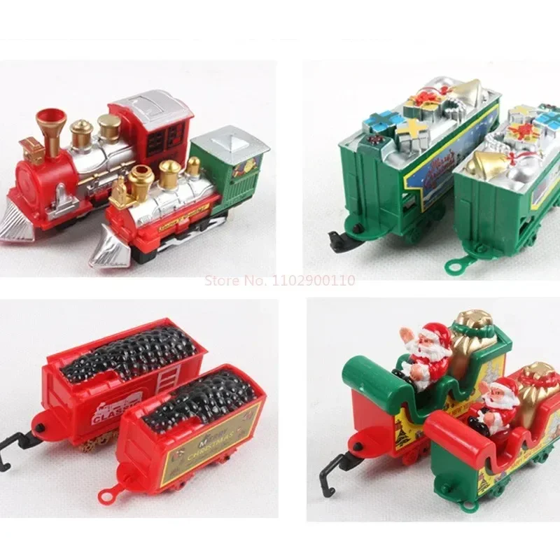 Kersttreinset met muziek Kerstman Thema Kleine trein Speelgoedvoertuig Model Woondecoratie Ornamenten voor kinderen Kerstcadeau