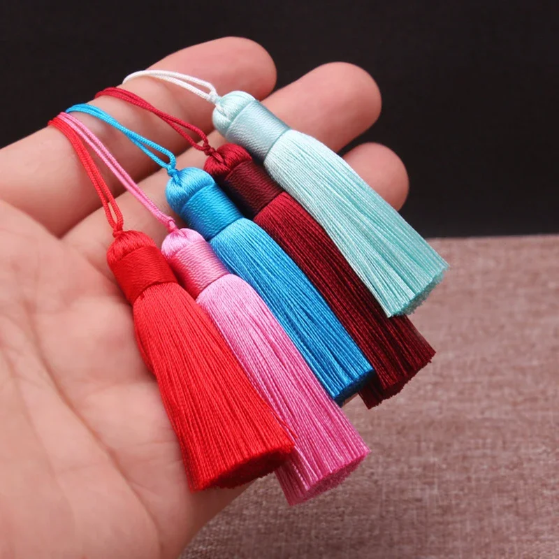 5/10Pcs 5cm Polyester Silk Tassel Fringe Brush Tassels Trim Crafts DIY Jewelry Home Decor Pendant Embellish Curtain Accessories