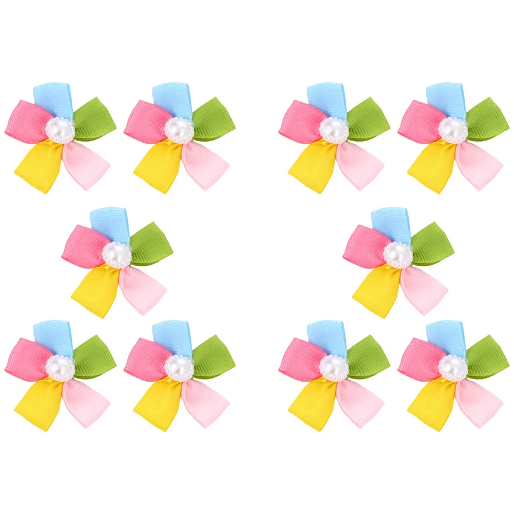 

10 Pcs Hair Clips Pet Five-petal Barrettes for Dogs Accessories Small Hairpin Cute