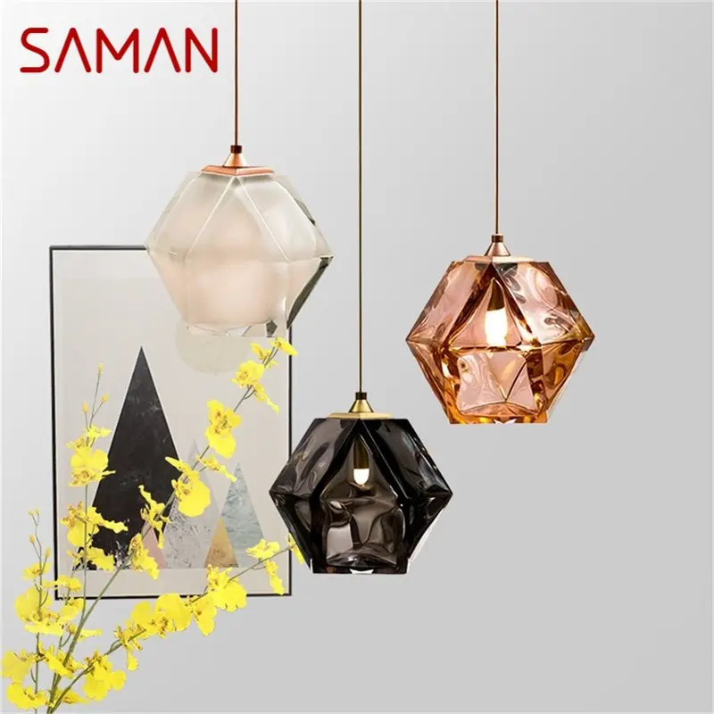 SAMAN Nordic Creative Pendant Light Modern Ball Shape LED Lamp Fixture Decorative For Home Living Room