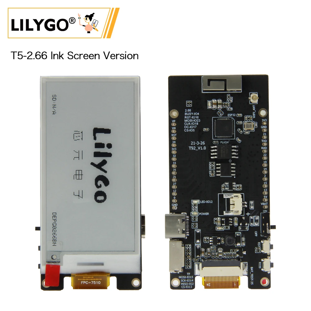 

LILYGO TTGO T5-2.66 inch E-paper ESP32 Wireless WIFI Bluetooth E-paper Display IOT device Development Module for Arduin