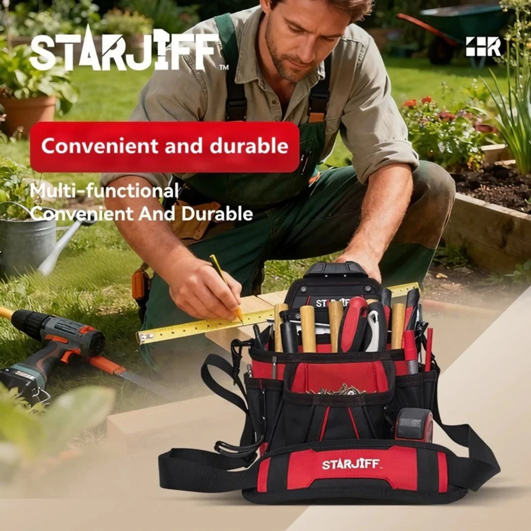starjiff-hc2531-woodworking-professional-tool-waist-bag-1680d-oxford-cloth-quick-hanging-stiff-repair-bag