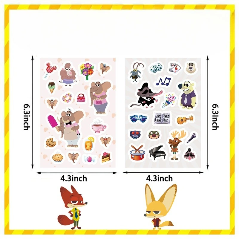 Disney Zootopia Judy Hopps Nick Wilde pegatina de perezoso creativo alto valor de Color diy impreso libro de contabilidad de mano equipaje pegatina impermeable