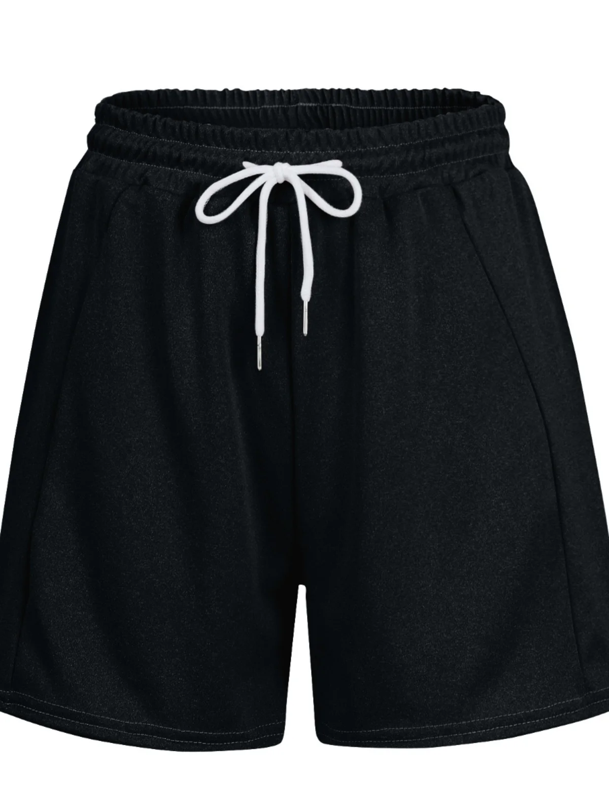 여름 여성 캐주얼 루즈핏 스트링 하이웨이스트 스트레이트 레그 팬츠 폴리에스터 섬유 스윗 슬레 롱 팬츠