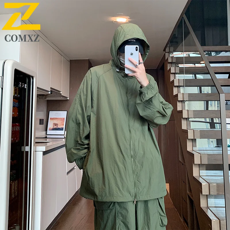 

Men's Premium UV Protection Windbreaker Jacket UPF50+ Quick-Dry Hooded Skin Coat for Cycling Urban Outdoor Sunscreen clothing