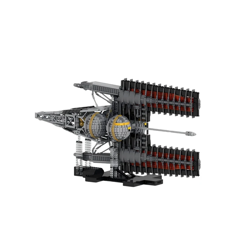 سفينة الفضاء ISV مشروع ستار السكك الحديدية النقل سفينة البضائع MOC اللبنات التجمع نموذج الطوب جامع مجموعات لعبة Gif