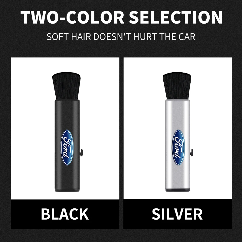 Car Interior Cleaning Brush Telescopic Small Soft Brush Accessories For Ford Focus 2 3 4 Mondeo Fiesta ecosport Kuga Fusion Ghia