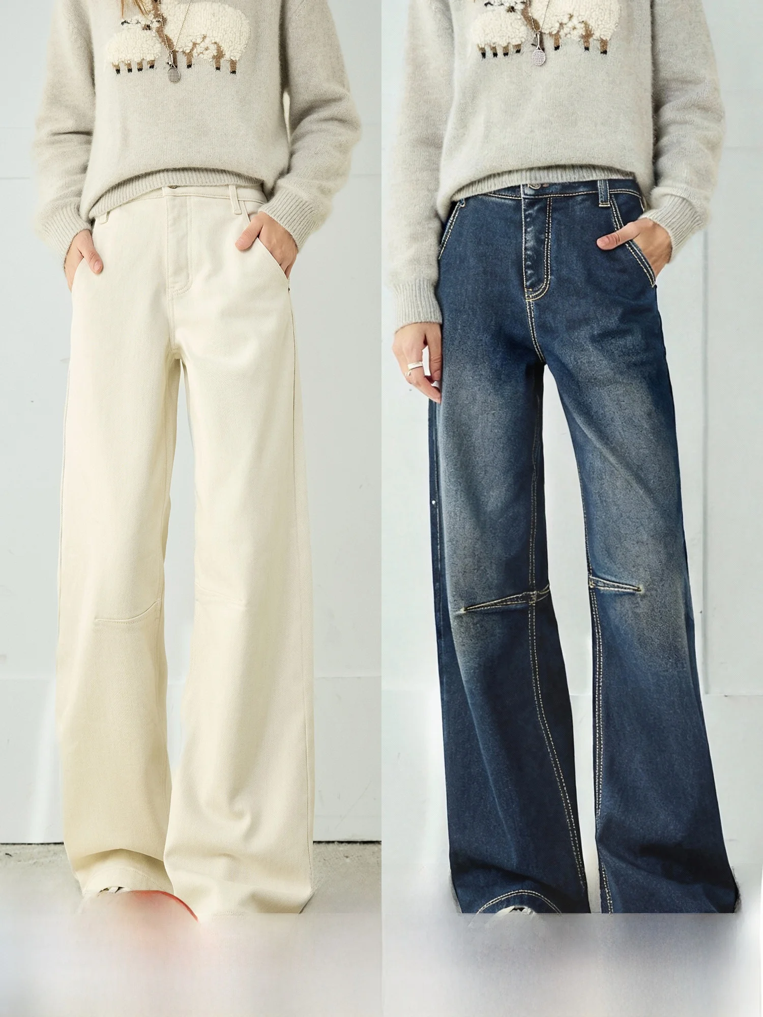 

Ретро-джинсы прямого кроя из хлопка с мультяшным принтом, женские, премиум-качества, универсальные брюки на весну, осень и зиму